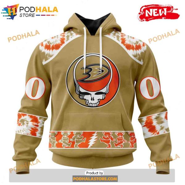 Personalized NHL Anaheim Ducks Grateful Dead Design Shirt 3D Hoodie