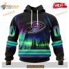 Personalized NHL Anaheim Ducks Special Design With Northern Lights Hoodie 3D