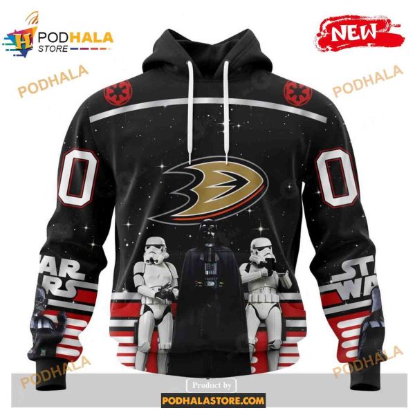 Personalized NHL Anaheim Ducks Special Star Wars Black Design May The 4th Be With You Hoodie 3D