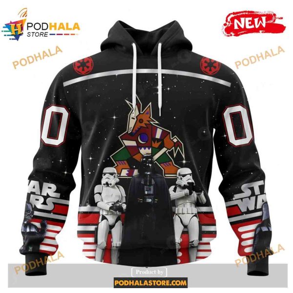 Personalized NHL Arizona Coyotes Special Star Wars Black Design Shirt Hoodie 3D