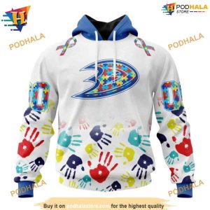 Personalized NHL Autism Awareness Design Mighty Ducks Hoodie 3D