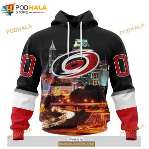 Personalized NHL Carolina Hurricanes Design With Downtown Skyline Shirt 3D Hoodie