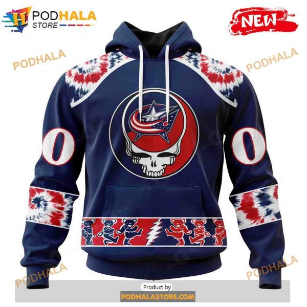 Personalized NHL Columbus Blue Jackets Grateful Dead Design Shirt 3D Hoodie