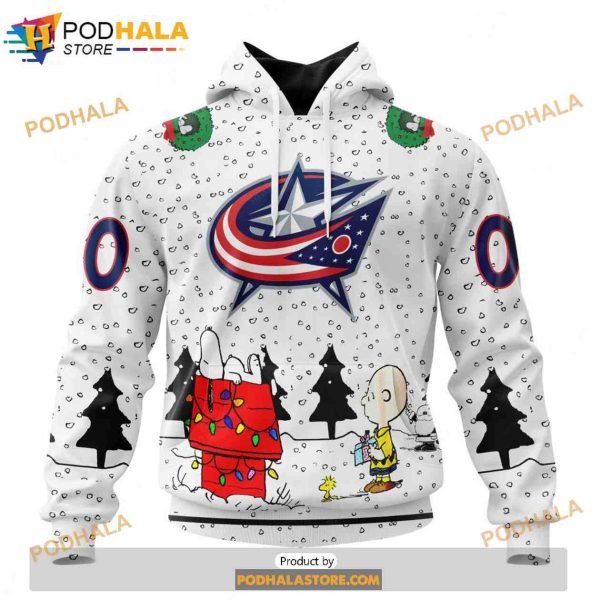 Personalized NHL Columbus Blue Jackets Peanuts Snoopy Design Shirt 3D Hoodie