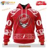 Personalized NHL Detroit Red Wings Grateful Dead Design Shirt 3D Hoodie