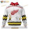 Personalized NHL Detroit Red Wings Peanuts Snoopy Design Shirt 3D Hoodie