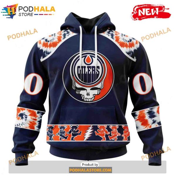 Personalized NHL Edmonton Oilers Grateful Dead Design Shirt 3D Hoodie