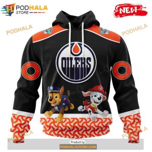 Personalized NHL Edmonton Oilers Paw Patrol Design Shirt 3D Hoodie