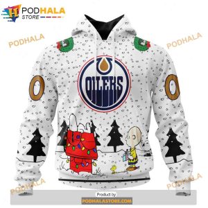 Personalized NHL Edmonton Oilers Peanuts Snoopy Design Shirt 3D Hoodie