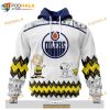 Personalized NHL Edmonton Oilers Peanuts Snoopy Design Shirt 3D Hoodie Gift