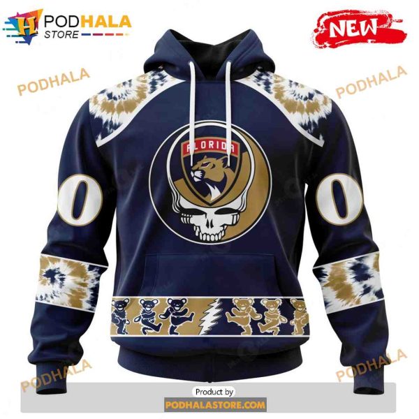 Personalized NHL Florida Panthers Grateful Dead Design Shirt 3D Hoodie