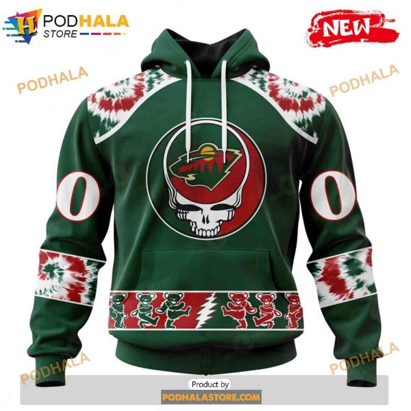 Personalized NHL Minnesota Wild Grateful Dead Design Shirt 3D Hoodie