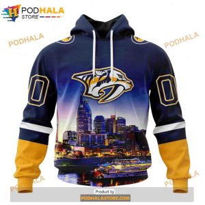 Personalized NHL Nashville Predators Design With City Skyline Shirt 3D Hoodie