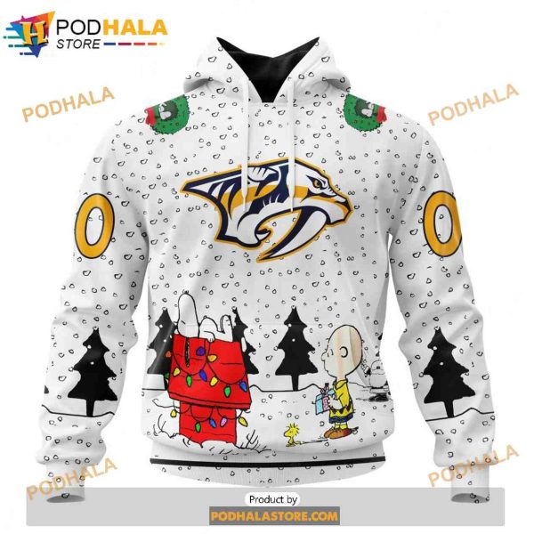 Personalized NHL Nashville Predators Peanuts Snoopy Design Shirt 3D Hoodie