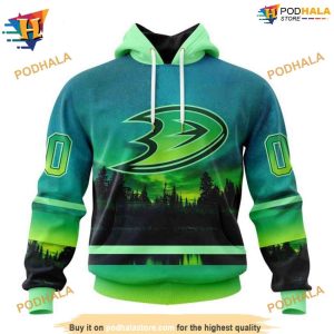 Personalized NHL Northern Light Design Anaheim Ducks Apparel Hoodie 3D