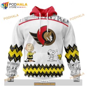 Personalized NHL Ottawa Senators Peanuts Snoopy Design Shirt 3D Hoodie