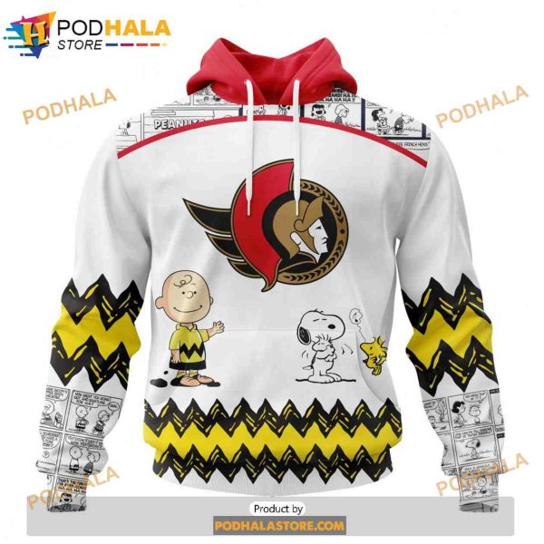 Personalized NHL Ottawa Senators Peanuts Snoopy Design Shirt 3D Hoodie