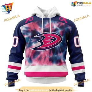 Personalized NHL Pink October Fight Breast Cancer Ducks Apparel Hoodie 3D