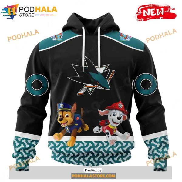 Personalized NHL San Jose Sharks Paw Patrol Design Shirt 3D Hoodie