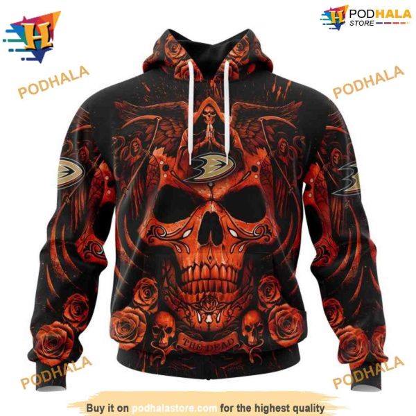 Personalized NHL Skull Art Design Unique Anaheim Ducks Hoodie 3D