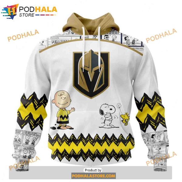 Personalized NHL Vegas Golden Knights Peanuts Snoopy Design Shirt 3D Hoodie