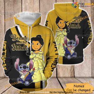 Personalized Stitch 3D Beauty And Stitch Funny Christmas Hoodie 3D