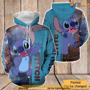 Personalized Stitch Blue Galaxy Funny Stitch Funny Christmas Hoodie 3D