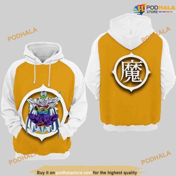 Piccolo Cartoon Dragon Ball Yellow 3D Funny Christmas Hoodie