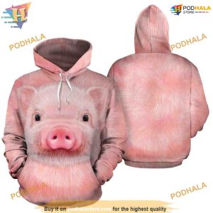 Pig Face Full All Over Printed 3D Hoodie Sweatshirt For Animal Lovers