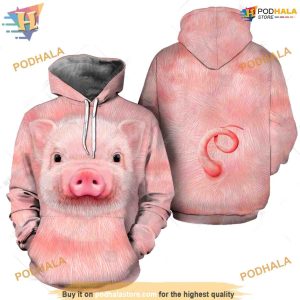 Pig Full Head And Body Animal Costume All Over Printed 3D Hoodie