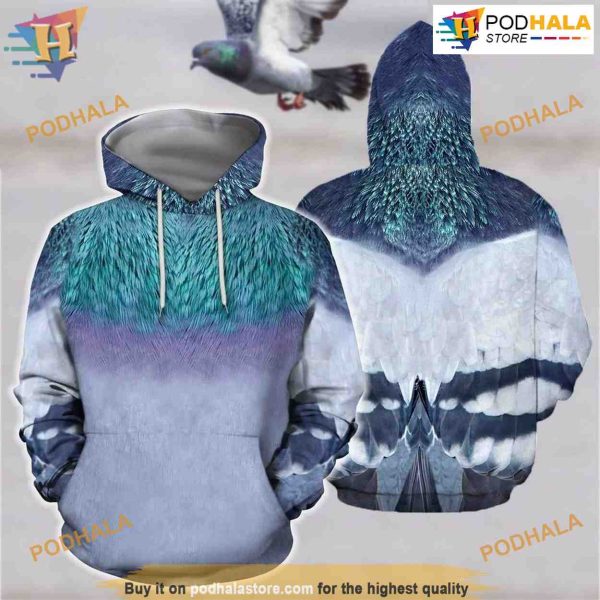 Pigeon All Over Printed 3D Hoodie Sweatshirt Adult