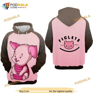 Piglet Cartoon Winnie The Pooh Funny All Over Print 3D Hoodie