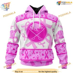 Pink October Breast Cancer NHL Buffalo Sabres 3D Hoodie Awareness Gear