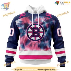 Pink October Breast Cancer Special Personalized NHL Boston Bruins Hoodie 3D