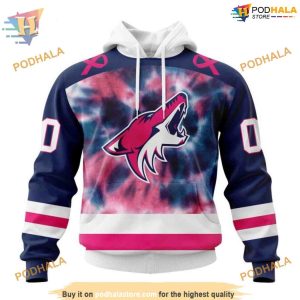 Pink October NHL Breast Cancer Arizona Coyotes Hoodie 3D