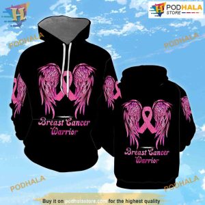 Pink Wings Breast Cancer Awareness 3D Hoodie