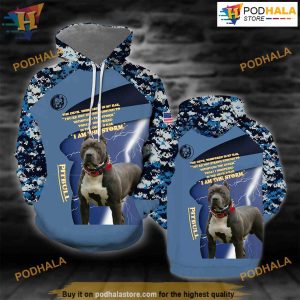 Pitbull Blue All Over Printed 3D Hoodie Sweatshirt