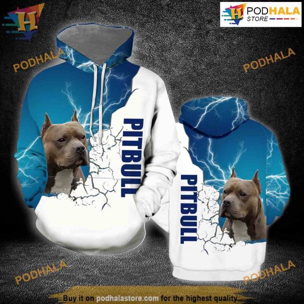 Pitbull Dog All Over Printed 3D Hoodie Sweatshirt