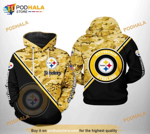 Pittsburgh Steelers NFL Camo Team 3D Hoodie