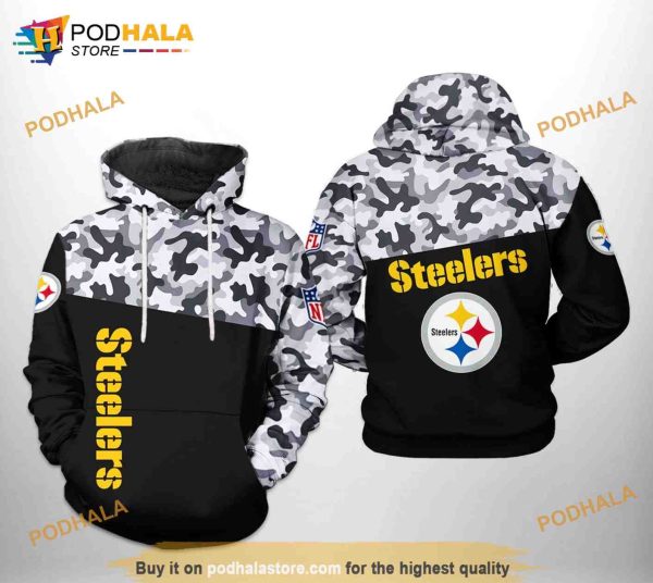 Pittsburgh Steelers NFL Camo Veteran Team 3D Hoodie