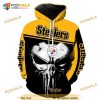 Pittsburgh Steelers NFL Punisher Skull 3D Hoodie