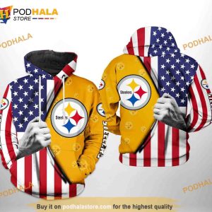 Pittsburgh Steelers NFL US Flag Team 3D Hoodie