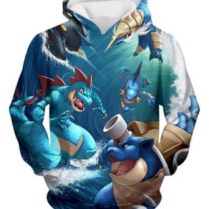 Pokemon All Powerful Water Type Pokemons Cool 3D Hoodie All Over Print