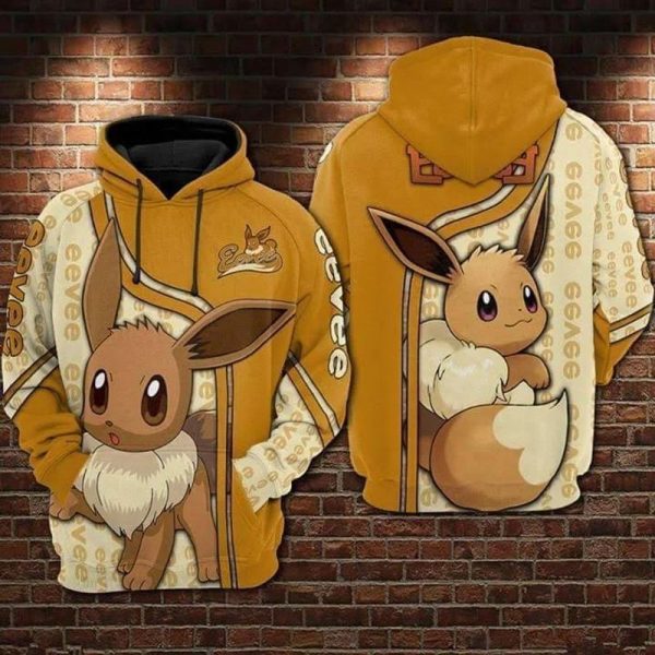 Pokemon Eevee Cute Lover 3D Hoodie Sweatshirt