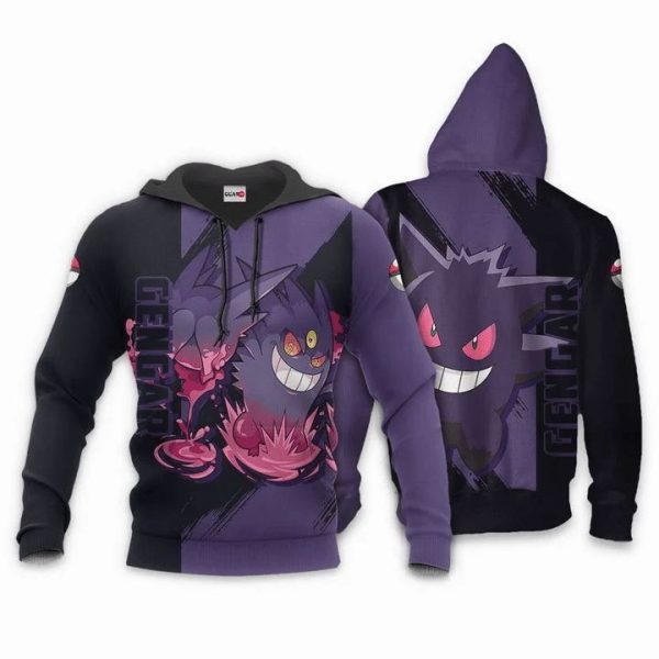 Pokemon Gengar Anime Manga 3D Hoodie Sweatshirt