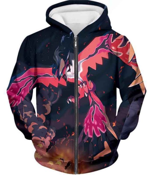 Pokemon Yveltal Dark Flying Type Pokemon Graphic Zip Up Hoodie