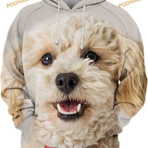 Poodle Dog Full Printing 3D Hoodie Sweatshirt