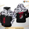 Portland Trailblazers NBA Camo Veteran Team NBA Hoodie 3D