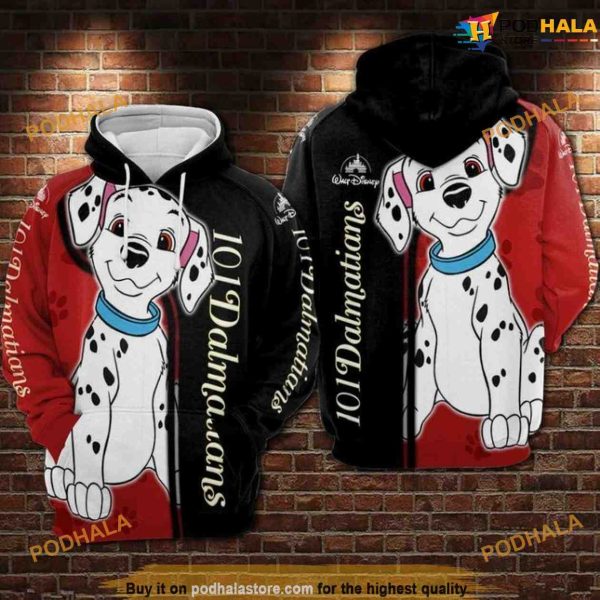 Puppy 101 Dalmations Disney Over Print 3D Funny Christmas Hoodie