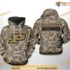 Purdue Boilermakers Camo Veteran NCAA 3D Hoodie